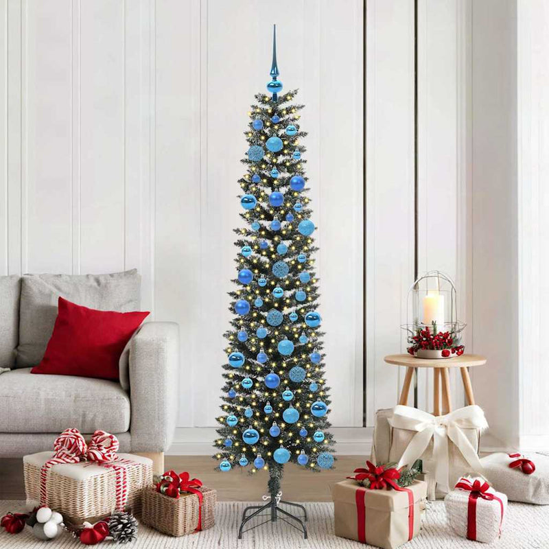 Load image into Gallery viewer, Vidaxl kunstkerstboom met 300 led groen 180 cm pvc en plastic en staal