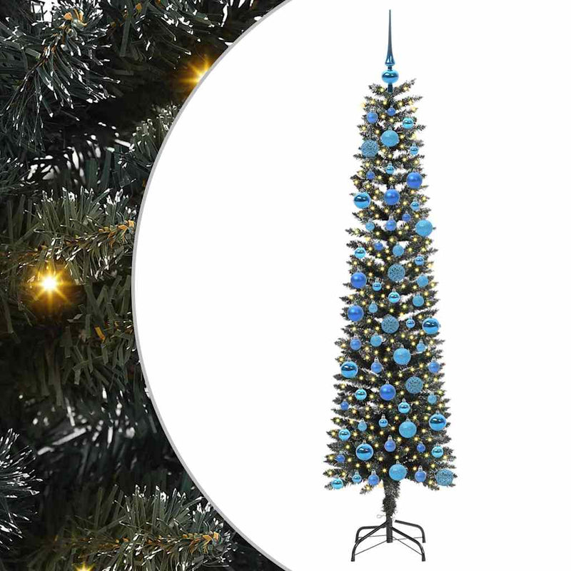 Load image into Gallery viewer, Vidaxl kunstkerstboom met 300 led groen 180 cm pvc en plastic en staal