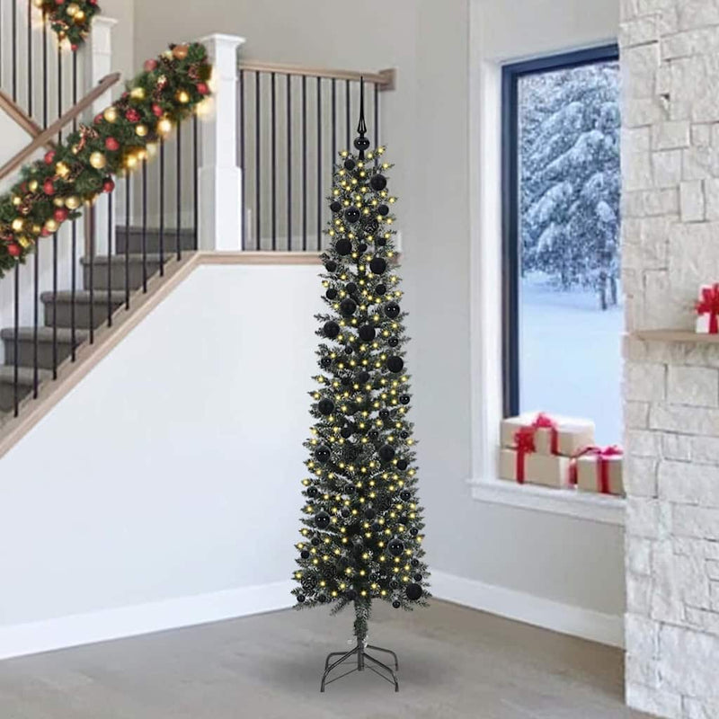 Load image into Gallery viewer, Vidaxl kunstkerstboom met 300 led groen 240 cm pvc en plastic en staal