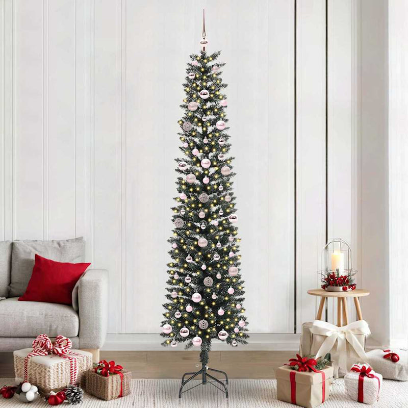 Load image into Gallery viewer, Vidaxl kunstkerstboom met 300 led groen 240 cm pvc en plastic en staal