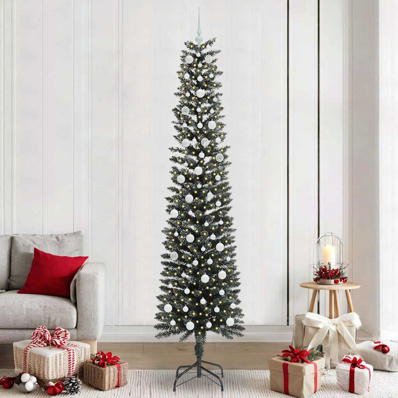 Load image into Gallery viewer, Vidaxl kunstkerstboom met 300 led groen 240 cm pvc en plastic en staal
