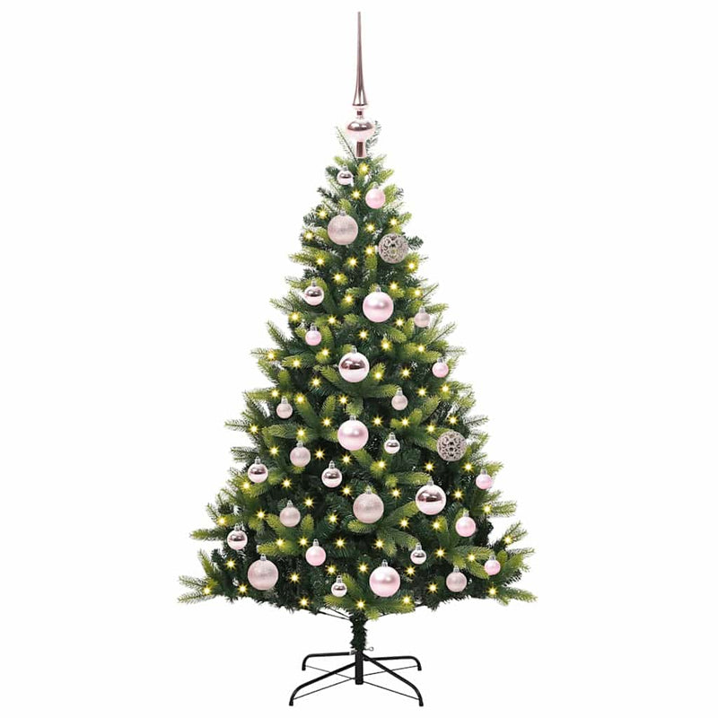 Load image into Gallery viewer, Vidaxl kunstkerstboom met scharnier 150 leds groen 120 cm pvc en pe