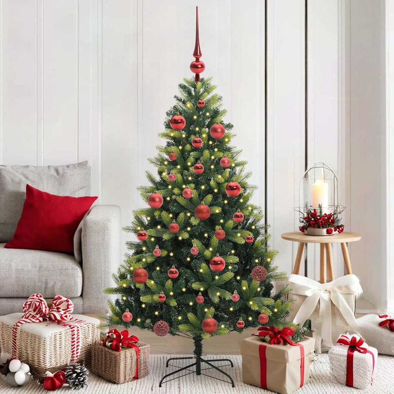 Load image into Gallery viewer, Vidaxl kunstkerstboom met scharnier 150 leds groen 150 cm pvc en pe