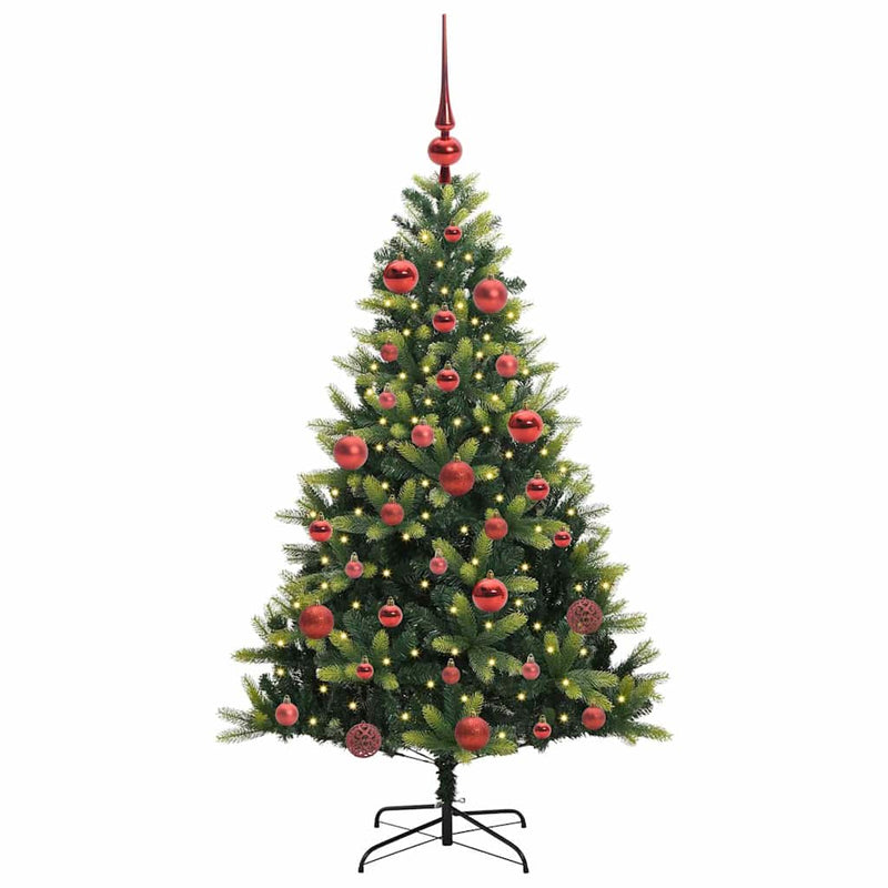 Load image into Gallery viewer, Vidaxl kunstkerstboom met scharnier 150 leds groen 150 cm pvc en pe