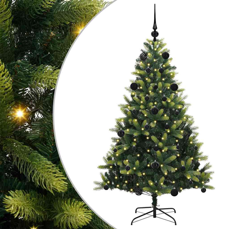 Load image into Gallery viewer, Vidaxl kunstkerstboom met scharnier 150 leds groen 150 cm pvc en pe