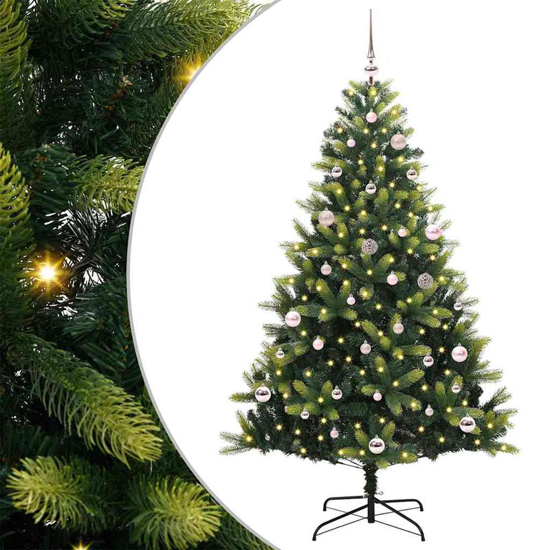 Load image into Gallery viewer, Vidaxl kunstkerstboom met scharnier 150 leds groen 150 cm pvc en pe