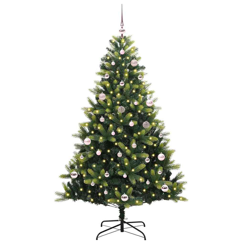 Load image into Gallery viewer, Vidaxl kunstkerstboom met scharnier 150 leds groen 150 cm pvc en pe
