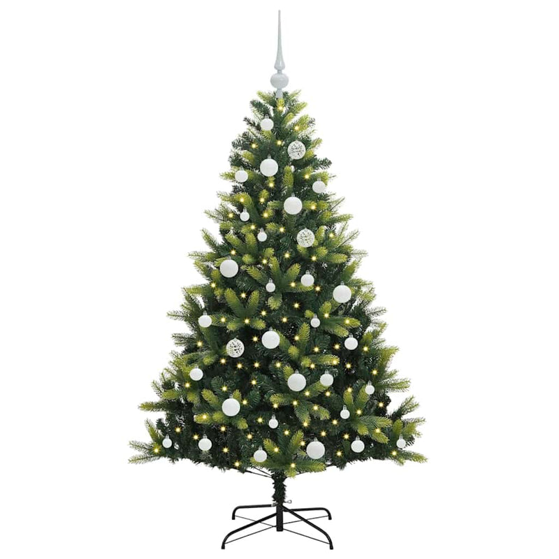Load image into Gallery viewer, Vidaxl kunstkerstboom met scharnier 150 leds groen 150 cm pvc en pe