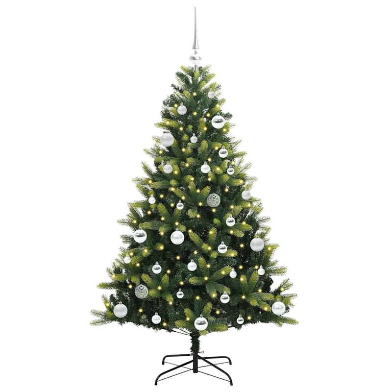 Load image into Gallery viewer, Vidaxl kunstkerstboom met scharnier 150 leds groen 150 cm pvc en pe