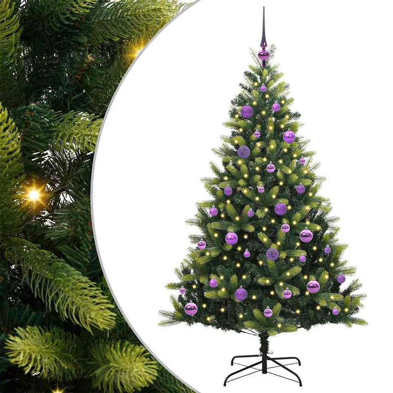 Load image into Gallery viewer, Vidaxl kunstkerstboom met scharnier 150 leds groen 150 cm pvc en pe