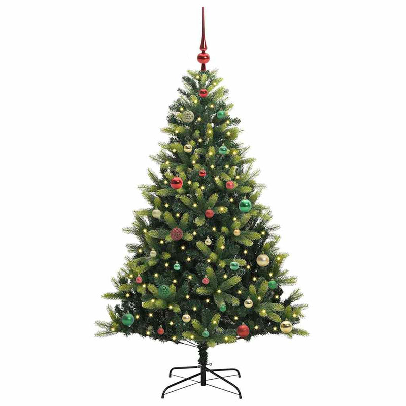 Load image into Gallery viewer, Vidaxl kunstkerstboom met scharnier 150 leds groen 150 cm pvc en pe