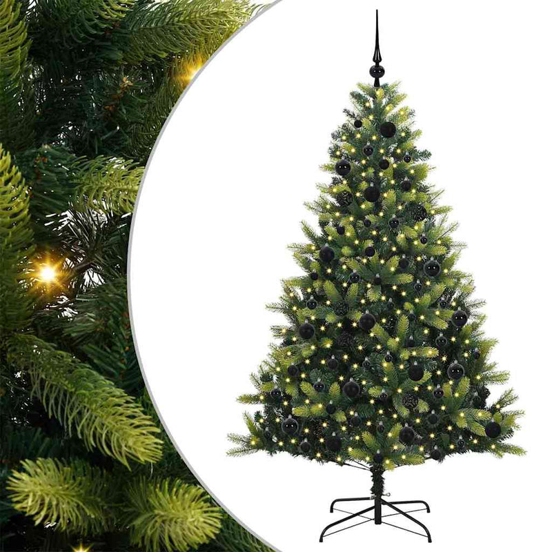 Load image into Gallery viewer, Vidaxl kunstkerstboom met scharnier 300 leds groen 180 cm pvc en pe