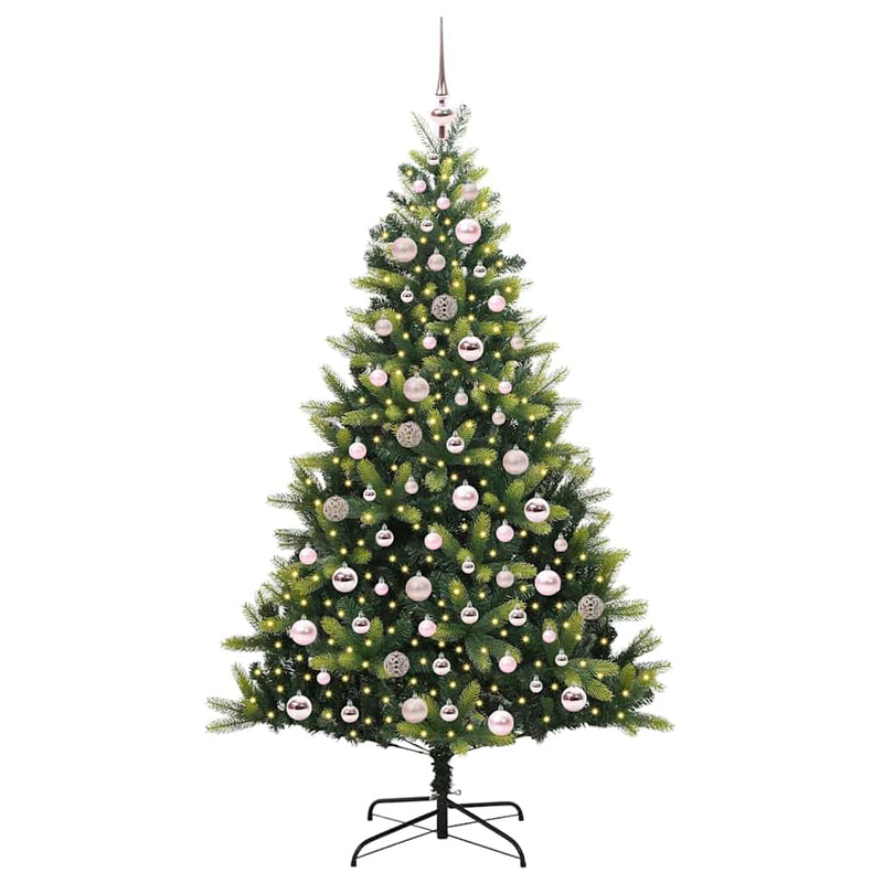 Load image into Gallery viewer, Vidaxl kunstkerstboom met scharnier 300 leds groen 180 cm pvc en pe