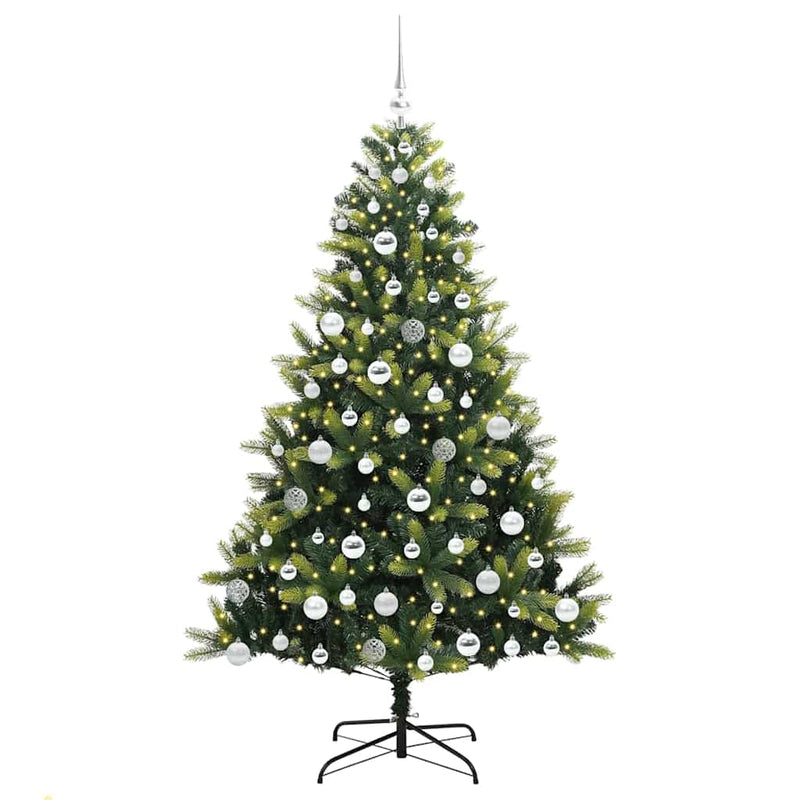 Load image into Gallery viewer, Vidaxl kunstkerstboom met scharnier 300 leds groen 180 cm pvc en pe