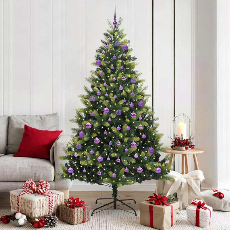 Load image into Gallery viewer, Vidaxl kunstkerstboom met scharnier 300 leds groen 180 cm pvc en pe