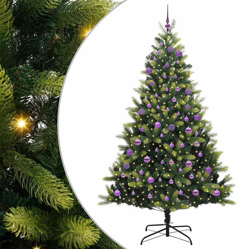 Load image into Gallery viewer, Vidaxl kunstkerstboom met scharnier 300 leds groen 180 cm pvc en pe