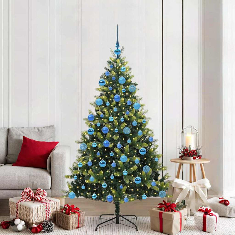 Load image into Gallery viewer, Vidaxl kunstkerstboom met scharnier 300 leds groen 180 cm pvc en pe