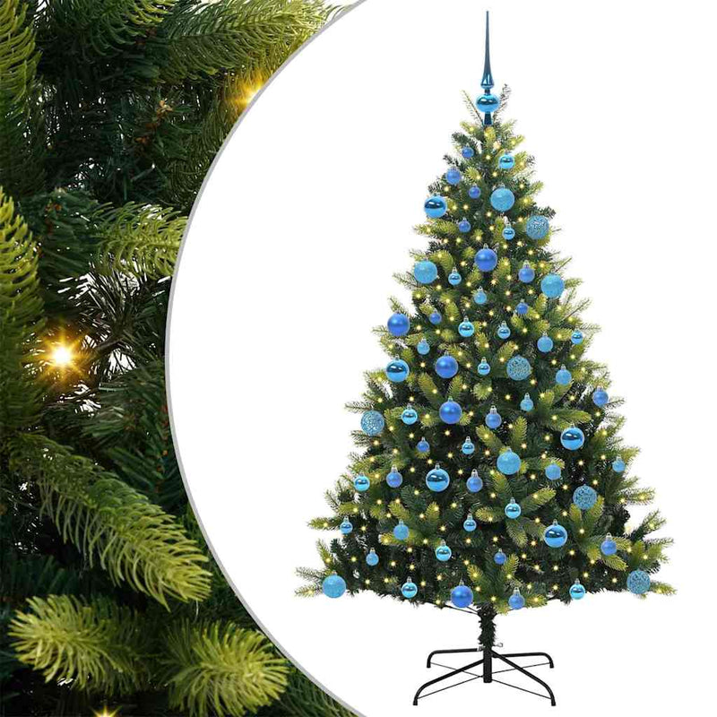 Load image into Gallery viewer, Vidaxl kunstkerstboom met scharnier 300 leds groen 180 cm pvc en pe
