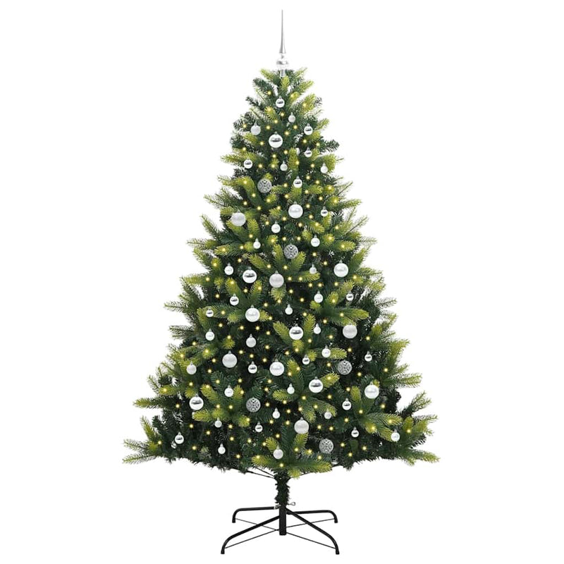 Load image into Gallery viewer, Vidaxl kunstkerstboom met scharnier 300 leds groen 210 cm pvc en pe