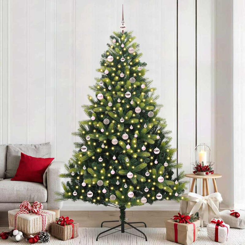 Load image into Gallery viewer, Vidaxl kunstkerstboom met scharnier 300 leds groen 240 cm pvc en pe
