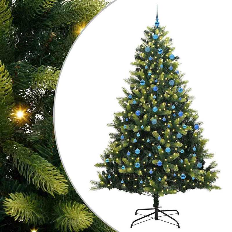 Load image into Gallery viewer, Vidaxl kunstkerstboom met scharnier 300 leds groen 240 cm pvc en pe