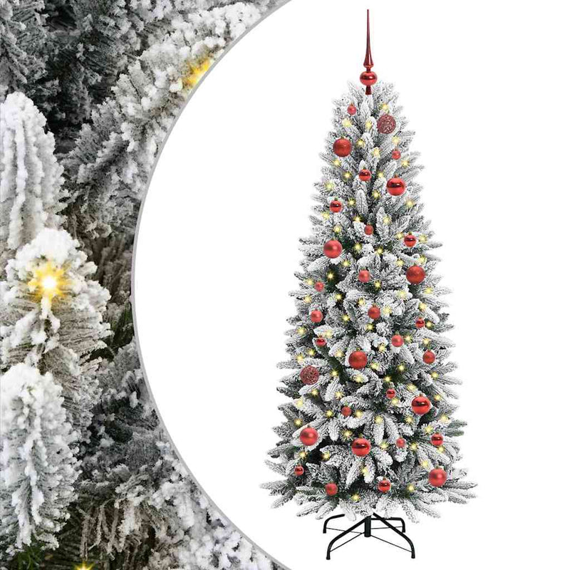 Load image into Gallery viewer, Vidaxl kunstkerstboom wit 150 cm pvc en plastic en staal en pe