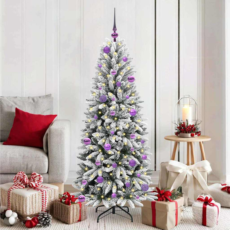 Load image into Gallery viewer, Vidaxl kunstkerstboom wit 150 cm pvc en plastic en staal en pe