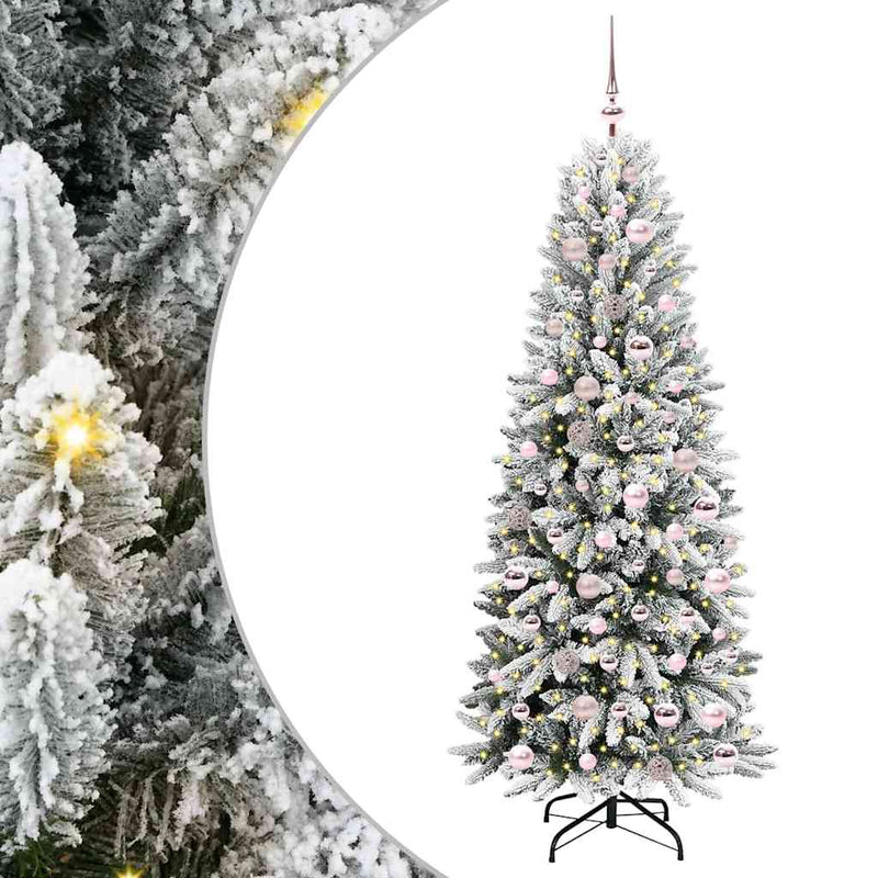 Load image into Gallery viewer, Vidaxl kunstkerstboom wit 180 cm pvc en plastic en staal en pe