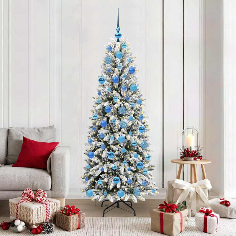 Load image into Gallery viewer, Vidaxl kunstkerstboom wit 180 cm pvc en plastic en staal en pe