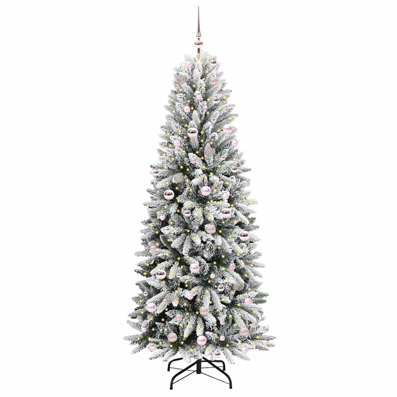Load image into Gallery viewer, Vidaxl kunstkerstboom wit 210 cm pvc en plastic en staal en pe