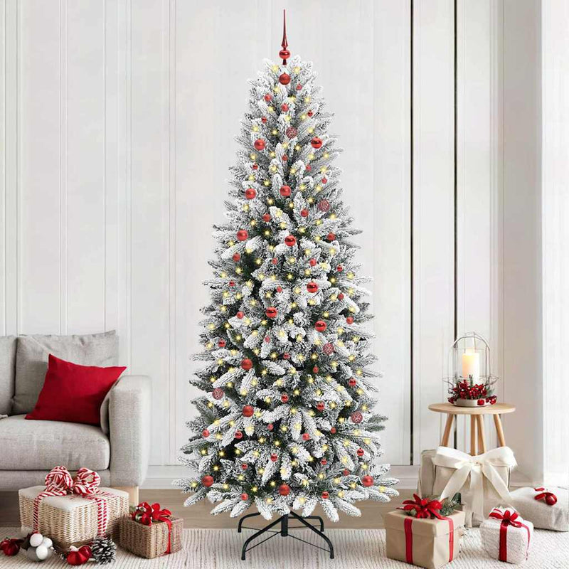 Load image into Gallery viewer, Vidaxl kunstkerstboom wit 240 cm pvc en plastic en staal en pe