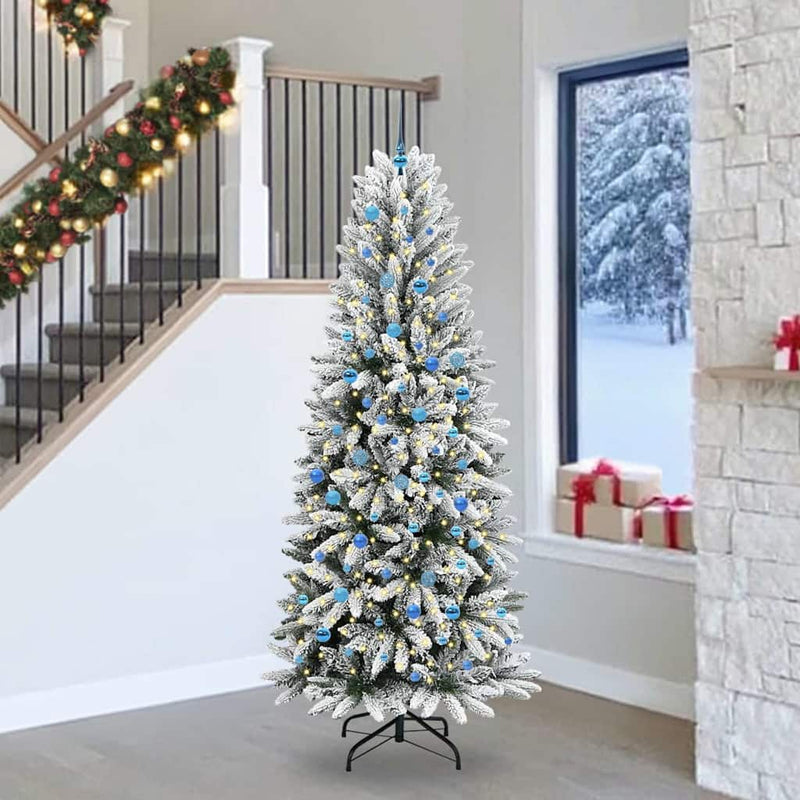 Load image into Gallery viewer, Vidaxl kunstkerstboom wit 240 cm pvc en plastic en staal en pe
