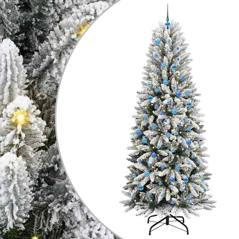Load image into Gallery viewer, Vidaxl kunstkerstboom wit 240 cm pvc en plastic en staal en pe