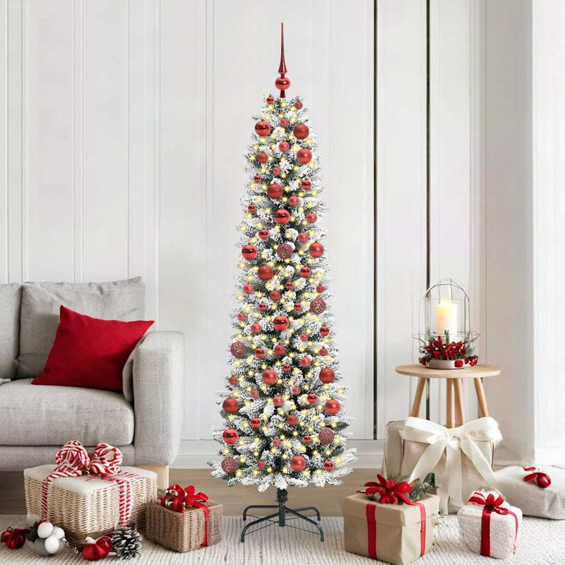 Load image into Gallery viewer, Vidaxl kunstkerstboom met 300 led wit 180 cm pvc en metaal en plastic