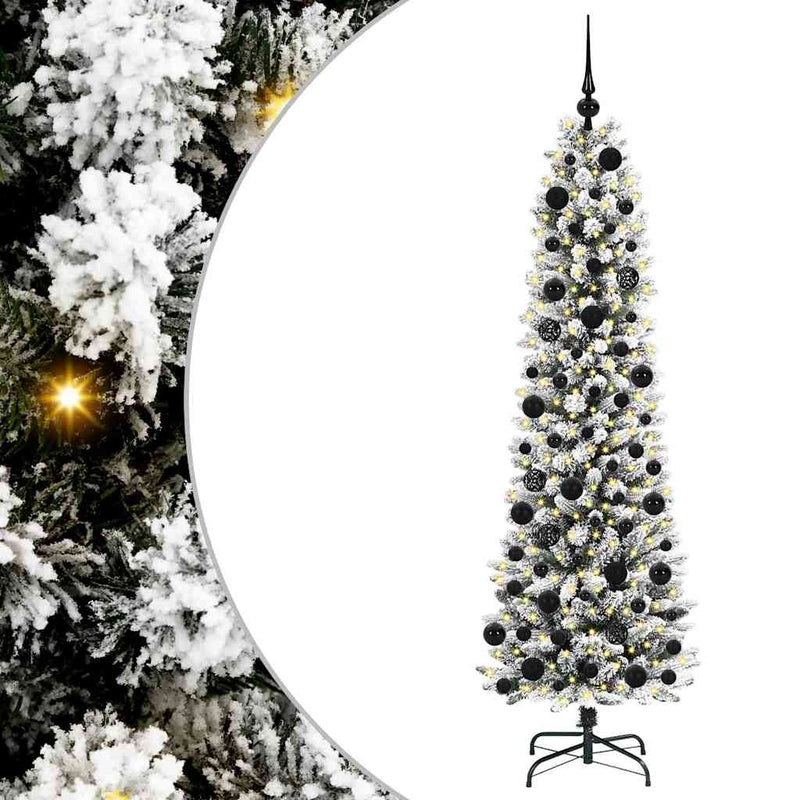Load image into Gallery viewer, Vidaxl kunstkerstboom met 300 led wit 180 cm pvc en metaal en plastic