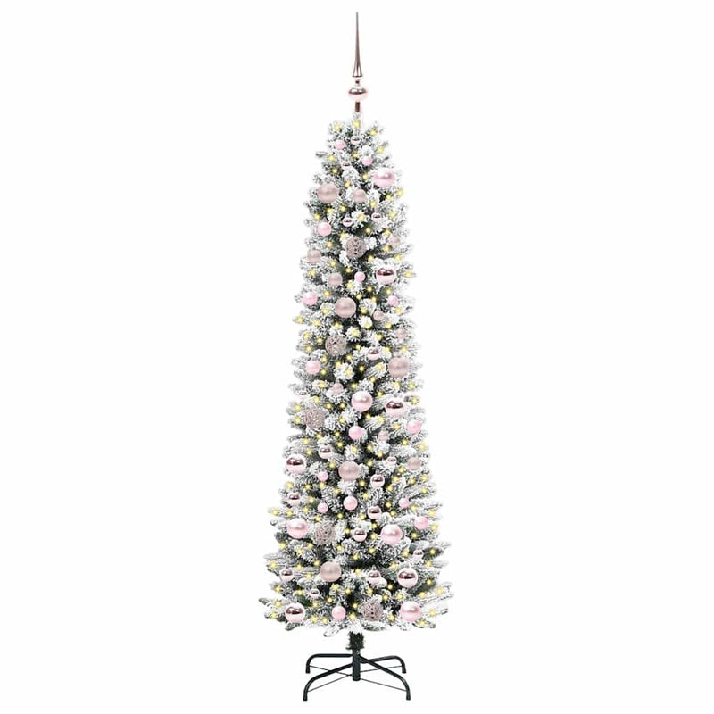 Load image into Gallery viewer, Vidaxl kunstkerstboom met 300 led wit 180 cm pvc en metaal en plastic