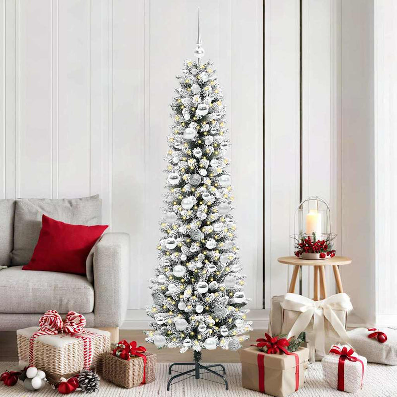 Load image into Gallery viewer, Vidaxl kunstkerstboom met 300 led wit 180 cm pvc en metaal en plastic