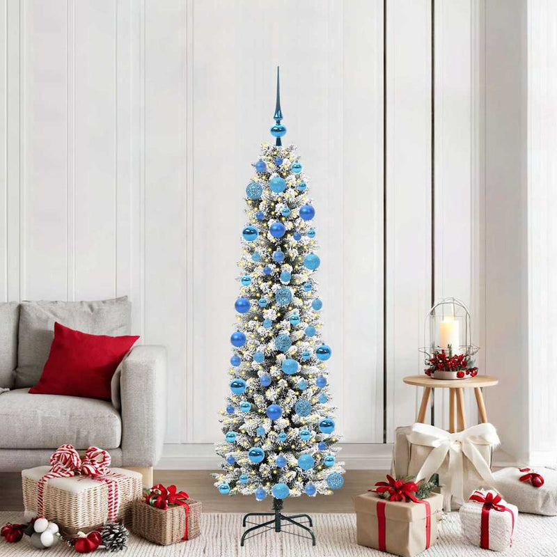 Load image into Gallery viewer, Vidaxl kunstkerstboom met 300 led wit 180 cm pvc en metaal en plastic