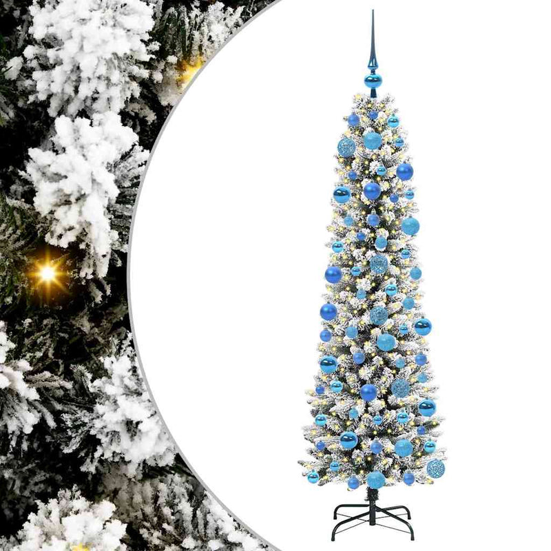 Load image into Gallery viewer, Vidaxl kunstkerstboom met 300 led wit 180 cm pvc en metaal en plastic