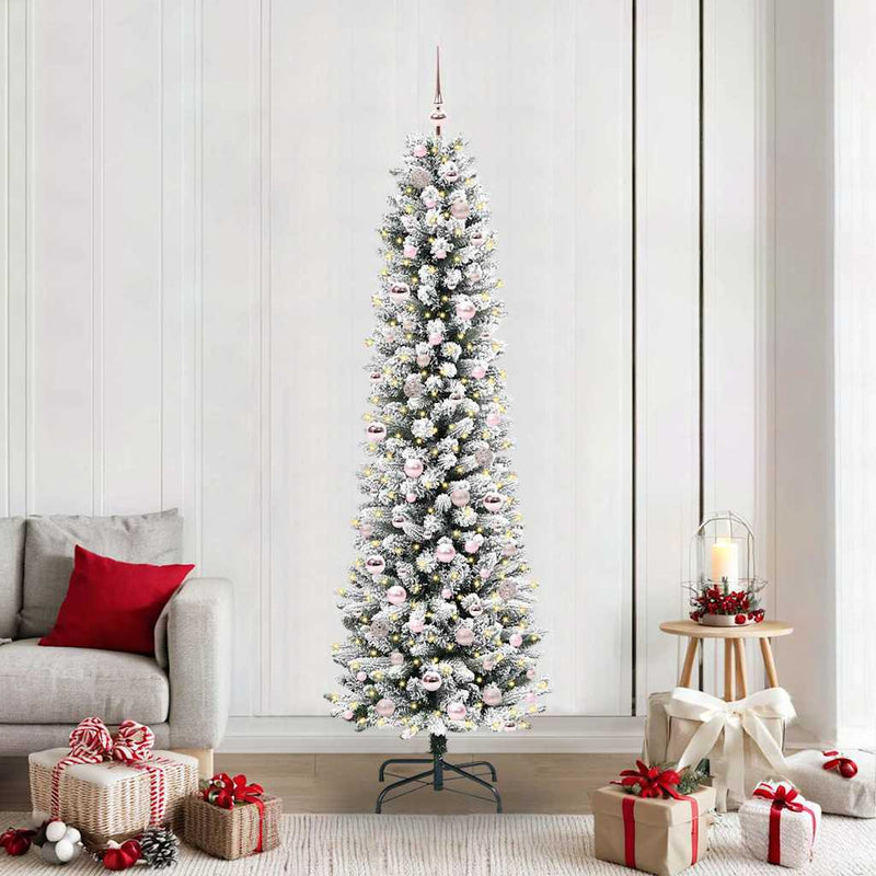 Load image into Gallery viewer, Vidaxl kunstkerstboom met 300 led wit 210 cm pvc en metaal en plastic