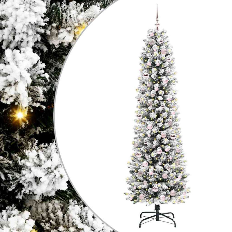 Load image into Gallery viewer, Vidaxl kunstkerstboom met 300 led wit 210 cm pvc en metaal en plastic