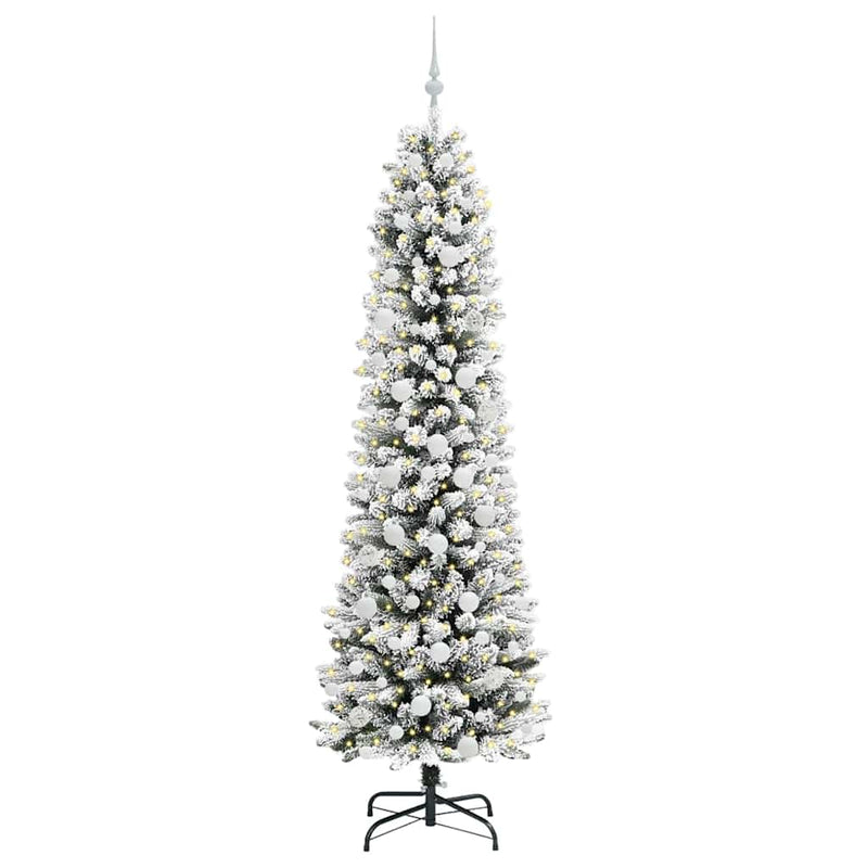 Load image into Gallery viewer, Vidaxl kunstkerstboom met 300 led wit 210 cm pvc en metaal en plastic