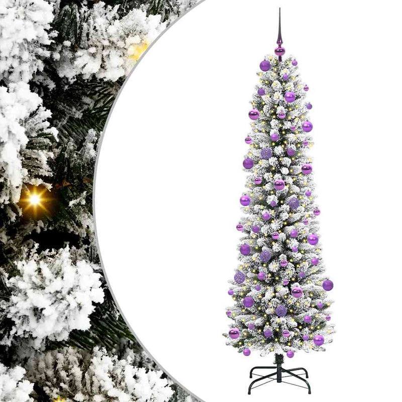 Load image into Gallery viewer, Vidaxl kunstkerstboom met 300 led wit 210 cm pvc en metaal en plastic
