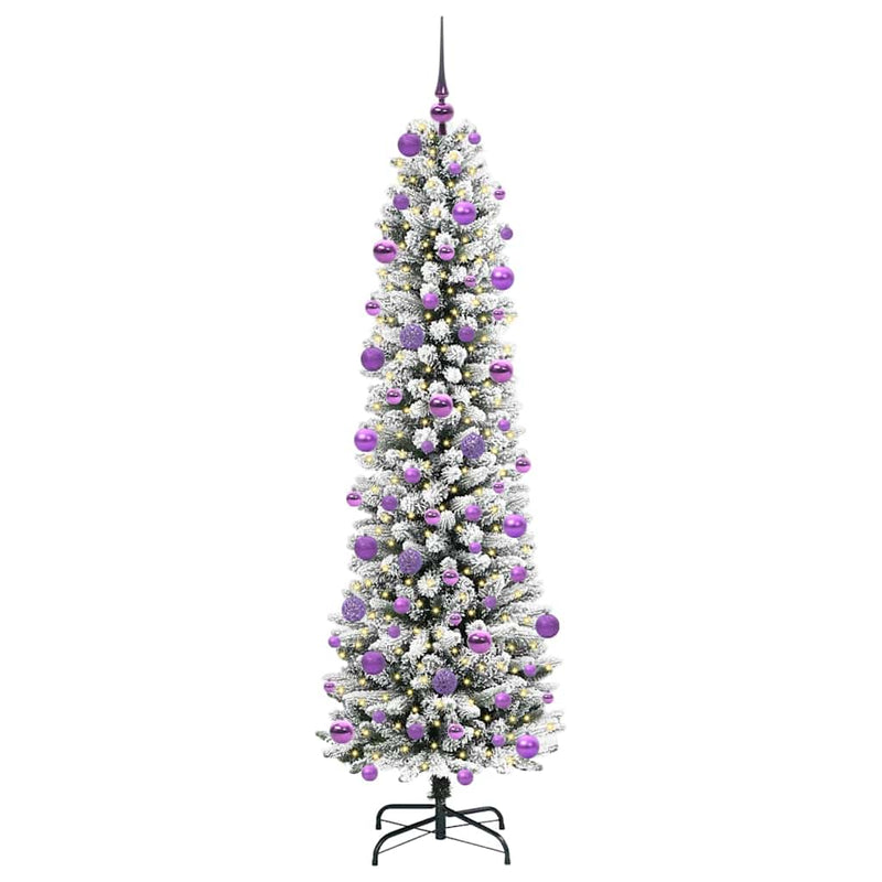 Load image into Gallery viewer, Vidaxl kunstkerstboom met 300 led wit 210 cm pvc en metaal en plastic