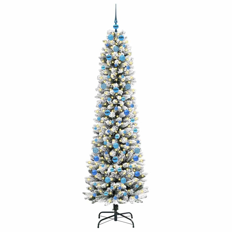 Load image into Gallery viewer, Vidaxl kunstkerstboom met 300 led wit 210 cm pvc en metaal en plastic