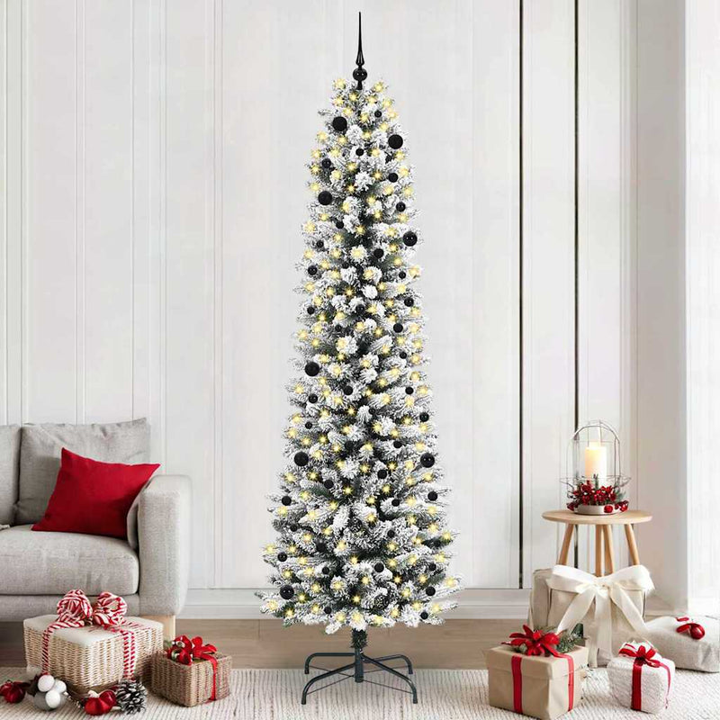 Load image into Gallery viewer, Vidaxl kunstkerstboom met 300 led wit 240 cm pvc en metaal en plastic