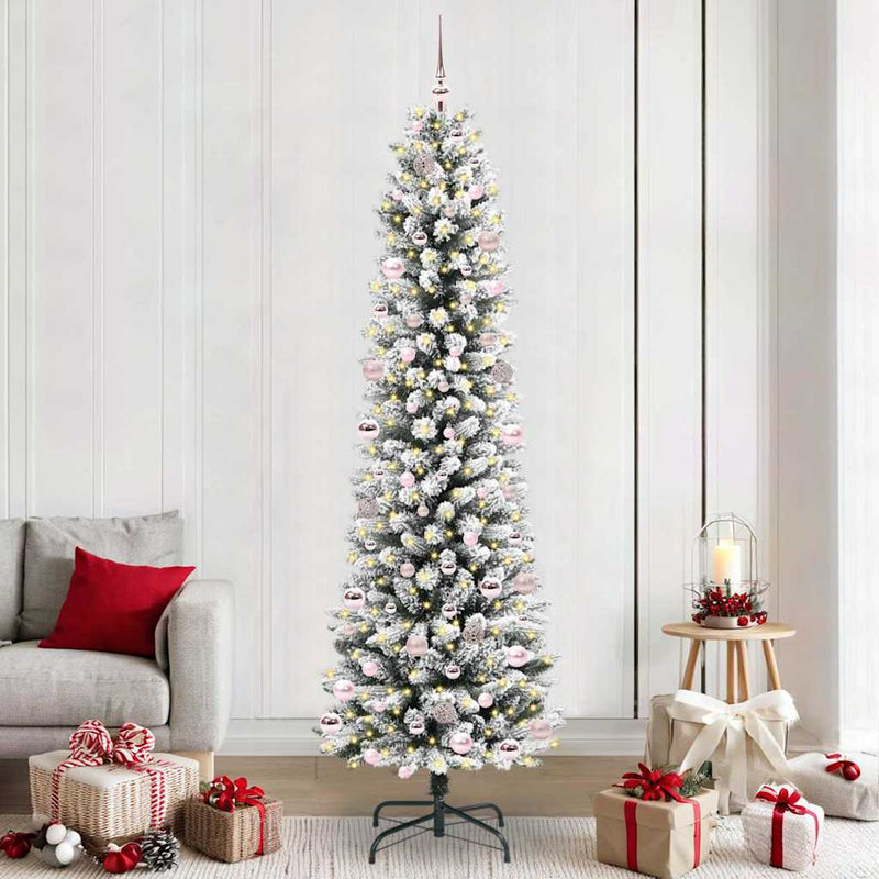 Load image into Gallery viewer, Vidaxl kunstkerstboom met 300 led wit 240 cm pvc en metaal en plastic