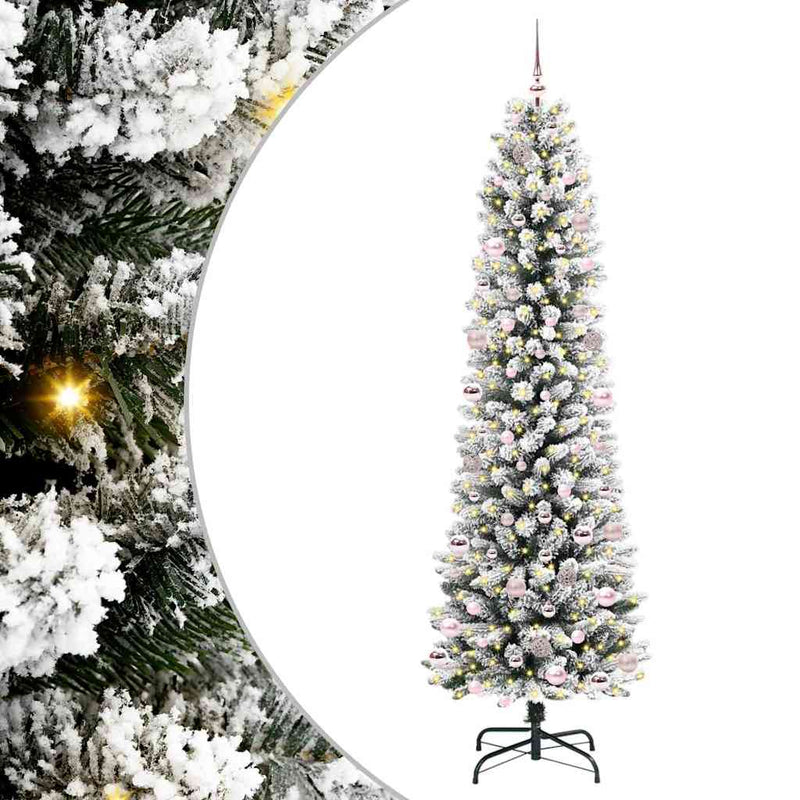 Load image into Gallery viewer, Vidaxl kunstkerstboom met 300 led wit 240 cm pvc en metaal en plastic
