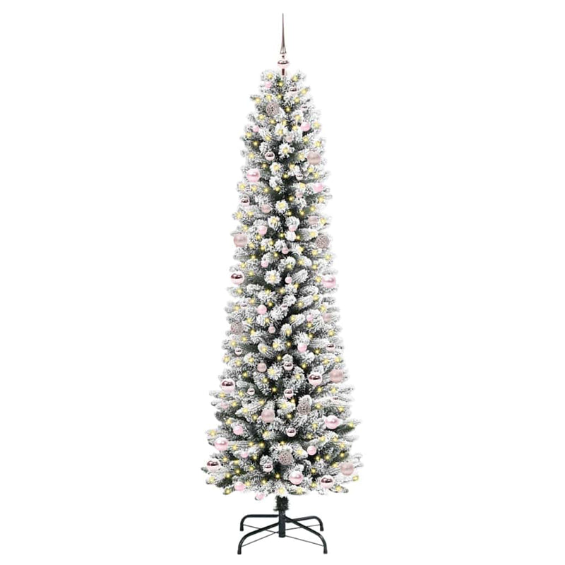 Load image into Gallery viewer, Vidaxl kunstkerstboom met 300 led wit 240 cm pvc en metaal en plastic