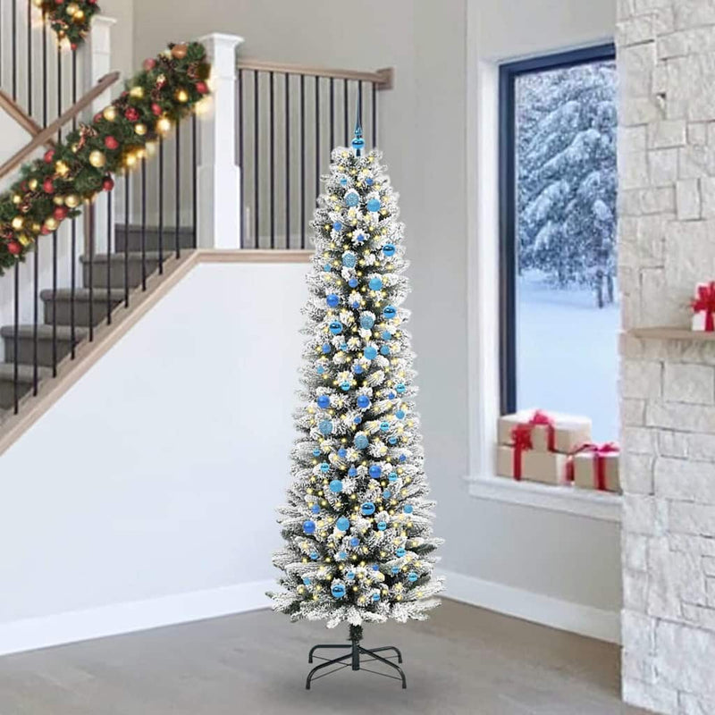 Load image into Gallery viewer, Vidaxl kunstkerstboom met 300 led wit 240 cm pvc en metaal en plastic